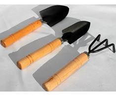 Mini Gartenset Pflanzkelle Pflanzset Gartengeräte Schaufel Harke Blumenkelle. Ideal für Zimmerpflanzen und Balkon