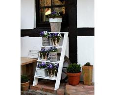 Blumentreppe Blumenregal Dekoleiter Blumentreppe Pflanzentreppe Holz fertig montiert weiß