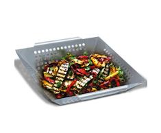 Grill Republic Premium Gemüse-Grillkorb Große BBQ-Grillschale aus Edelstahl | Zubehör für Holzkohle-, Elektro- und Gas-Grill sowie Backofen | Spülmaschinenfest | Maße: 30 x 34 x 6 cm