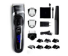 Hatteker Profi Haarschneidemaschine Haarschneider Herren Bartschneider Barttrimmer Haartrimmer Präzisionstrimmer Langhaarschneider Trimmer Männer Akku- und Netzbetrieb Wasserdicht 3 In 1