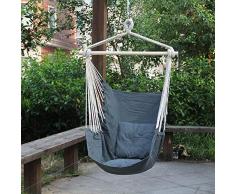 LZCX Swing & Hängesessel, Außenhängesessel Mit Kissen Leinwand Schaukel Stuhl, Versatile Hangs Im Innen- Oder Außen BAU,Grau