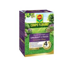 COMPO FLORANID Rasendünger gegen Unkraut + Moos Komplett-Pflege, 3 Monate Langzeitwirkung, Feingranulat, 2,25 kg, 75 m²
