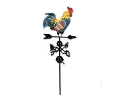 SIDCO Wetterhahn Windrad Windspiel Metall Hahn Wetterfahne Windanzeige Garten Deko