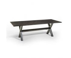 Studio 20 Marbella Gartentisch 180 x 90 x 75 cm Granitplatte Granittisch Stahl Tischplatte Black Diamond satiniert