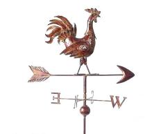 DanDiBo Wetterhahn Wetterfahne 13901 Hahn aus Metall Windrad 165 cm Bodenstecker