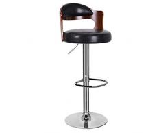 XIUYJBD Frühstücksbarhocker Mit Rückenlehne Und Verchromter Fußstütze Gasfeder Eleganter Barhocker Aus Teakholz Für Die Küche