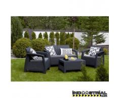 Lounge Set Rattan 4P. Anthrazit Lounge