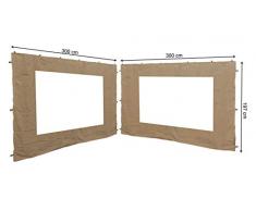 QUICK STAR 2 Seitenteile mit PVC Fenster für Blätter Pavillon 3x3m Seitenwand Sand