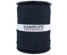Kanirope® Polyesterseil Seil Polyester POLYBRAID 4mm 100m Schwarz geflochten