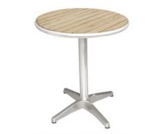 Bolero u429 rund Ständer Bistro Tisch Esche und Aluminium-Top, 800 mm, silber