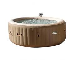 wwl Aufblasbarer Whirlpool，Aufblasfunktion Per Knopfdruck Bubble Spa Wellness Massage，Outdoor - Inkl.120 DüSen ，Pool Aufblasbar ，Beheizter Pool,Brown