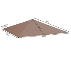 QUICK STAR Ersatzdach für Garten Pavillon 3x3m Taupe/Beigegrau RAL 7006 Antik Pavillondach Ersatzbezug