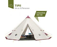 skandika Tipi 301 12-Personen Familienzelt Tipii/Teepee Pyramiden/Indianerzelt, mit eingenähtem Boden, 300 cm Stehhöhe, 3000 mm Wassersäule