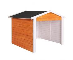 Wiltec Garage für Mähroboter aus Holz Rasenrobotergarage Gartenhaus Carport Station