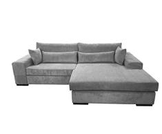 mb-moebel Ecksofa Elegante Sofa Eckcouch Couch Ottomane XXL loungebank L-Form Wohnlandschaft Polsterecke Grau King