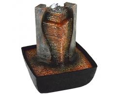 Agora-Tec® Wasserspiel & Zimmerbrunnen AFIYA mit LED Beleuchtung im Wassersprudel, sehr angenehmer leiser Wasserlauf 21 cm hoch