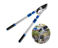 XPKZYSLJ-J Bypass Astschere Teleskopierbare Amboss Baumschere, Getriebeastschere ideal zum Schneiden von frischem Holz, rutschfeste Gummi Griffe