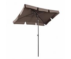 Sekey® 200 × 125 cm Sonnenschirm Marktschirm Gartenschirm Terrassenschirm Sonnenschutz UV 50+ Cappuccino Rechteckig