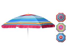 Meinposten. Sonnenschirm Strandschirm Strand Balkonschirm Schirm Ø 140 cm bunt gestreift