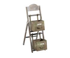 Kobolo Blumenleiter - Holz im trendigen Vintagelook - Zwei Etagen