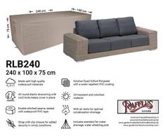 Raffles Covers NW-RLB240straight Lounge-Bank Schutzhülle 240 x 100 H: 75 cm Loungesofa Abdeckung, Schutzhülle für Gartensofa, Wetterschutz für Rattan Garten Lounge