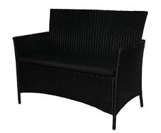 KMH®, 2-sitzer Gartenbank Holme aus schwarzem Polyrattan (#106068)