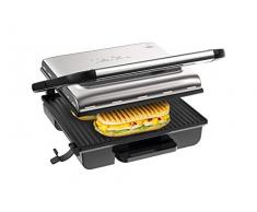 Tefal Kontaktgrill Inicio Adjust GC242D [Elektrogrill / Sandwichtoaster für Panini, Toasts, Steak und mehr; regelbarer Thermostat mit 3 Stufen; antihaftbeschichtete Grillplatten; 2000W; platzsparend]