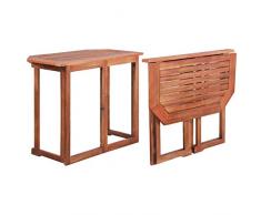 vidaXL Akazie Massiv Balkontisch Klapptisch Gartentisch Terrassentisch Tisch