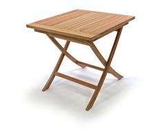 DIVERO Holztisch Gartentisch Teakholz 80 x 80 cm