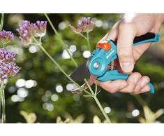 Gardena Gartenschere B/S: Stabile Rebenschere mit Bypass-Schneide für frisches Holz bis 20 mm Durchmesser, geneigter Schneidkopf, zwei Griffpositionen, mit Saftrille und Drahtabschneider (8854-20)