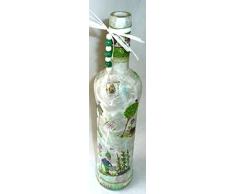 ❤ Leuchtflasche ❤ beleuchtete Flasche ❤ GARTENZWERGE ❤ weiß ❤ 34cm ❤