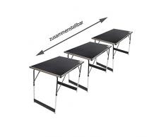 3-er Set ALU Multifunktionstisch (3x 100 x 60 cm) Flohmarkttisch Campingtisch Markttisch Klapptisch Tapeziertisch Arbeitstisch Beistelltisch Grilltisch inkl. Verbinder
