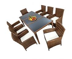 LD Polyrattan Aluminium Sitzgruppe Gartenmöbel Gartenset Gartengarnitur Essgruppe