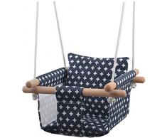 Cfbcc Schaukelsitz Leinwand hängend an Stuhl, Sichere hängend Schaukel Indoor- und Outdoor-Hängematte Spielzeug (Color : Plus Black)