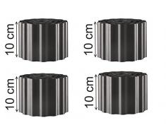 EXCOLO 36m Rasenkante 10cm hoch Gartenpalisade Beetumrandung Palisaden Rasenborde Grau Anthrazit Schwarz