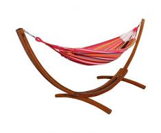 ASS 350cm Hängemattengestell Mona Hängematte mit Gestell aus Holz Lärche mit bunter Tuch Hängematte
