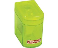 Brunnen 102983852 Dosenspitzer Klicki Colour Code (4 x 2,5 x 3,7 cm, mit Staubverschluss, Doppelspitzer) grün / kiwi