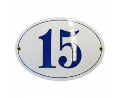Hausnummer Hausnummernschild Emaille 15x21 cm Oval mit Wunschnummer