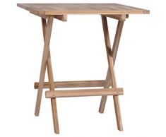 Nishore Bistrotisch Gartentish Klapptisch Massivholz Teak Elegantes Design 60 x 60 x 65 cm Esstisch Holztisch Balkontisch