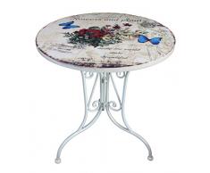 HTI-Living Metalltisch Flowers and Plants Beistelltisch