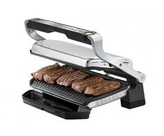 Tefal OptiGrill XL GC722D Kontaktgrill (mit Plus XL-Grillfläche, mit zusätzlichen Temperaturstufen, automatische Anzeige des Garzustands, 9 voreingestellte Programme) 40 cm x 20 cm, schwarz/Edelstahl