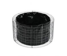 bellissa Gabionen-Hochbeet BASIC rund - 95573 - Steinkorb-Pflanzkübel rund - Bausatz inkl. Trennfolie - Durchmesser 81/67 cm, Höhe 40 cm
