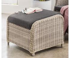 Destiny Lounge Hocker Casa Vintage Weiß Luna Palma Fußhocker Polyrattan Beinauflage