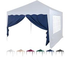 Seitenwand für Pavillon 3x3m, mit Reißverschluss, Farbwahl Weiß Champagner Blau Grün Burgund Rot Anthrazit Schwarz, wasserabweisend, Seitenteil, Gartenzelt, Festzelt, Faltpavillon