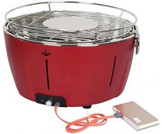 El Fuego rauchfreier Holzkohlegrill, Tulsa, rot, 34,2 x 34,2 x 21,5 cm, AY5253