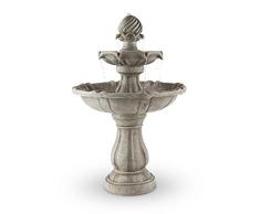 blumfeldt Vogelsbrunn - Gartenbrunnen, Springbrunnen, Zierbrunnen, Vogeltränke, Beton-Optik, 3 Watt Solarpanel, Pumpe, 250 Liter/h Durchfluss, witterungsbeständig, grau
