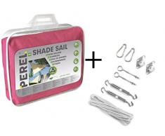 Sonnensegel Quadrat 3,6 x 3,6 m PEREL inkl. Edelstahl Montagekit