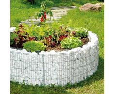 bellissa Gabionen-Hochbeet rund - 95567 - Steinkorb-Pflanzkübel rund - Bausatz inkl. Trennfolie - Durchmesser 146/126 cm, Höhe 40 cm