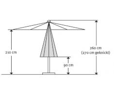 Schneider Sonnenschirm Harlem, mandarine, 270 cm rund, Gestell Aluminium/Stahl, Bespannung Polyester, 5 kg