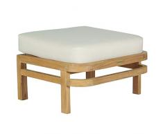 Teako Design Ottomane Pusiano Teak unbehandeltes Massivholz Wetterfest robust Teakholz Sitzhocker Fußbank Polsterhocker